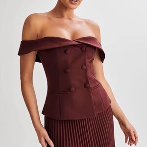 Meshki Strapless Suiting Top